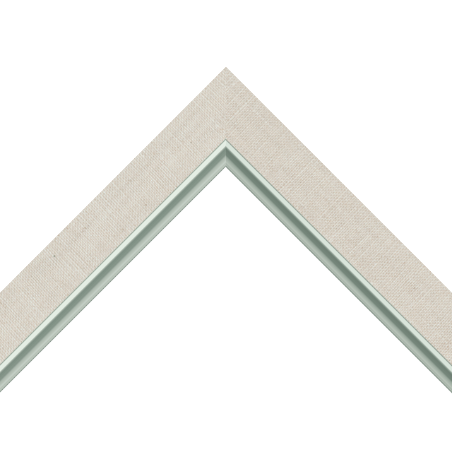 1-1/4″ Natural Linen Flat<br />with Silver Lip Liner Picture Frame Moulding