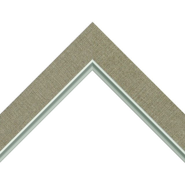 1-1/2″ Barley Linen Flat<br />with Silver Lip Liner Picture Frame Moulding