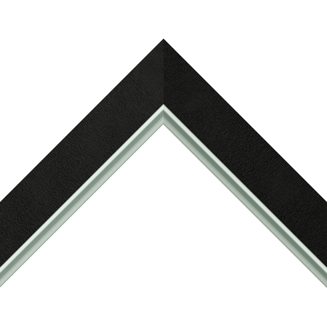 1-1/2″ Black Suede Flat<br />with Silver Lip Liner Picture Frame Moulding