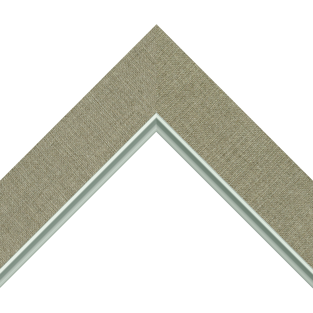 2″ Barley Linen Flat<br />with Silver Lip Liner Picture Frame Moulding