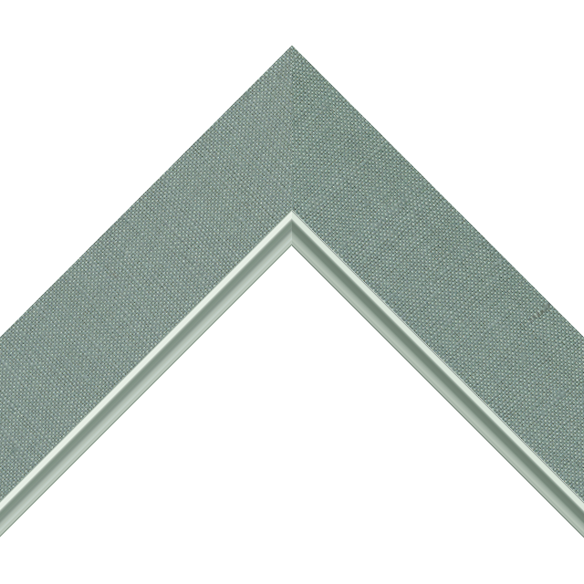 2″ Frosty Spruce Linen Flat<br />with Silver Lip Liner Picture Frame Moulding