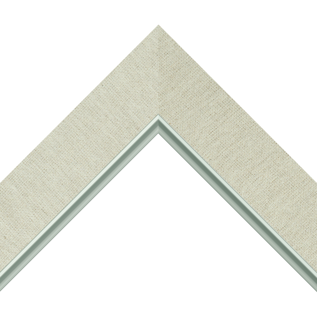 2″ Brussels Natural Linen Flat<br />with Silver Lip Liner Picture Frame Moulding