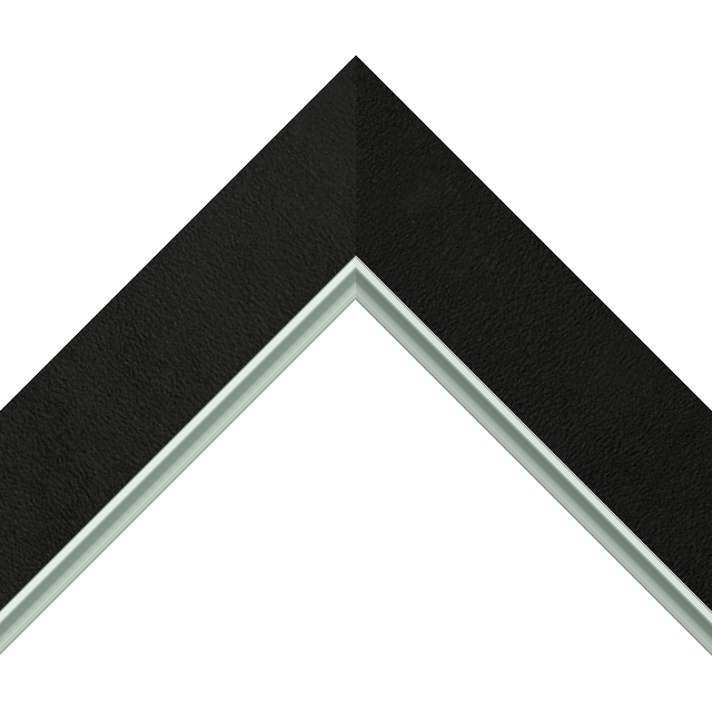2″ Black Suede Flat<br />with Silver Lip Liner Picture Frame Moulding