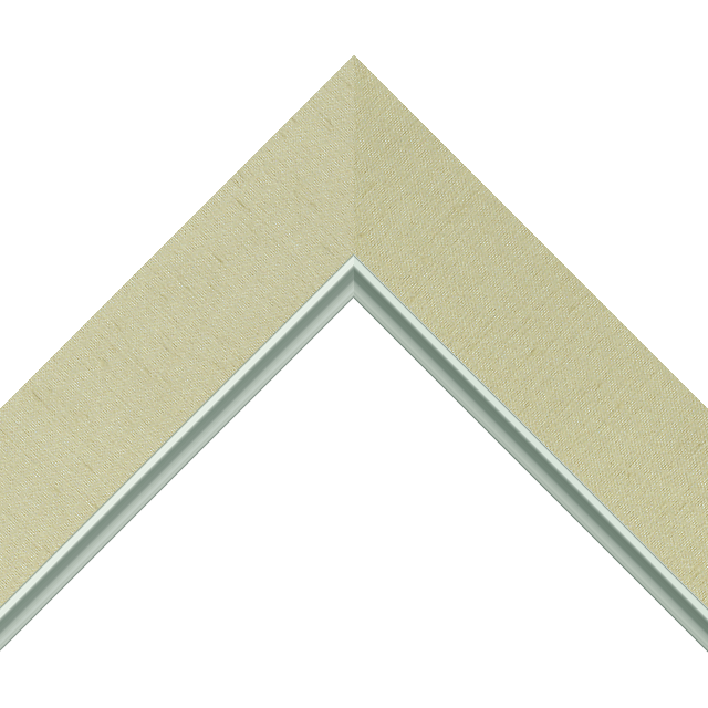 2″ Ivory Silk Flat<br />with Silver Lip Liner Picture Frame Moulding
