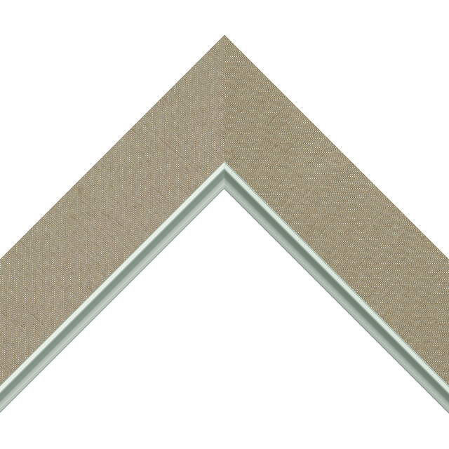 2″ Khaki Silk Flat<br />with Silver Lip Liner Picture Frame Moulding