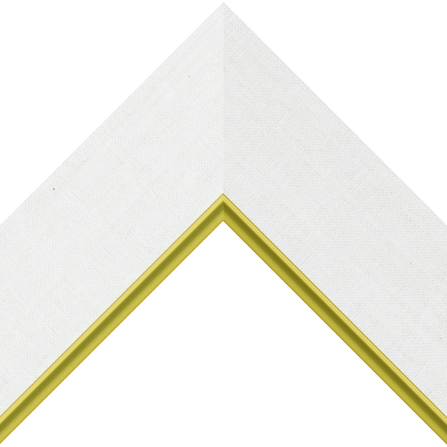 3″ White Linen Flat with Gold Scoop Lip