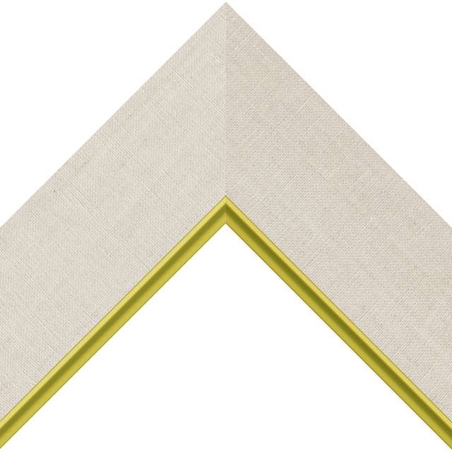 3″ Natural Linen Flat with Gold Scoop Lip