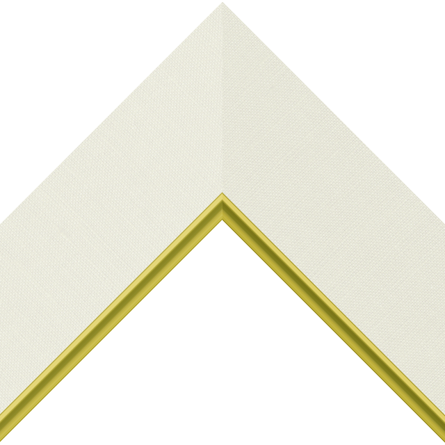3″ Cream Linen Flat with Gold Scoop Lip