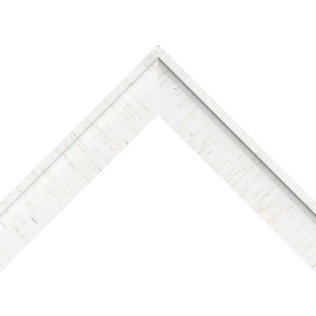 1-1/2&Prime; Linen White Silk Scoop Liner Picture Frame Moulding