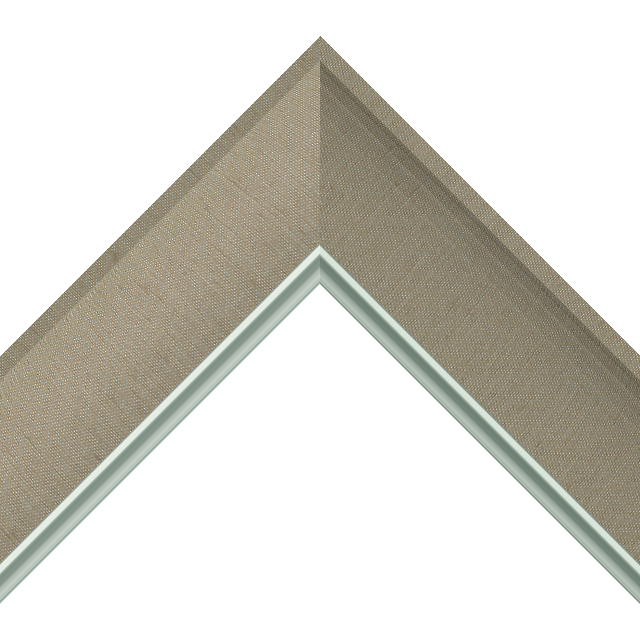 2-1/2″ Khaki Silk Scoop<br />with Silver Lip Liner Picture Frame Moulding